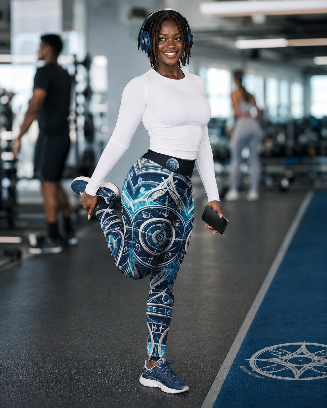 Celestial Circuit Blue Leggings – product photo