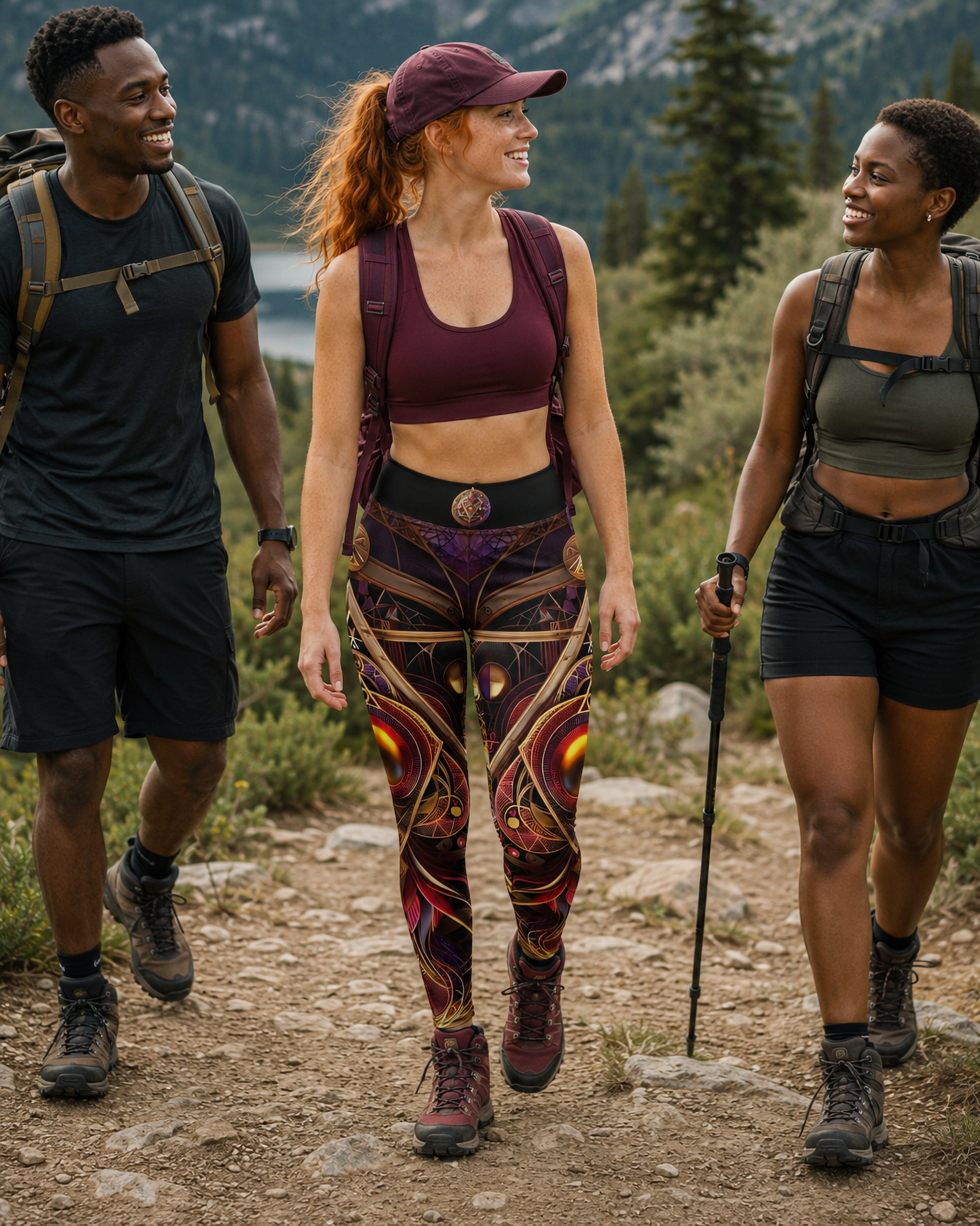 Sita Obsidian Royal Leggings – model hiking